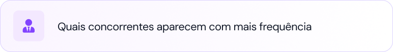 Quais concorrentes aparecem com mais frequência Quais concorrentes aparecem com mais frequência